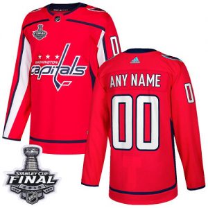 Barn NHL Washington Capitals Tröjor Skräddarsydda  Hemma Röd Authentic 2018 Stanley Cup Final